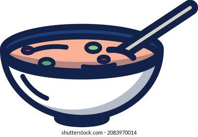 Soup illustration icon design flat food