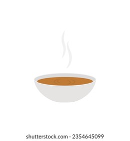 Sopa aislada de fondo blanco. Bola caliente de sopa.