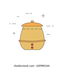 Soup kettle line icon. Kitchen, restaurant equipment.