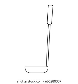 Soup ladle black icon .