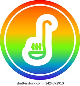 soup ladle circular icon with rainbow gradient finish