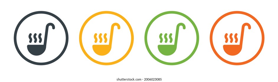 Soup ladle with hot smoke icon vector illustration.