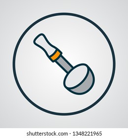 Soup ladle icon colored line symbol. Premium quality isolated kitchen spoon element in trendy style.