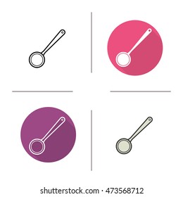 Soup ladle icon. Flat design, linear and color styles. Isolated vector illustrations