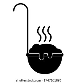 Soup ladle icon in trendy silhouette style design. Vector illustration isolated on white background.