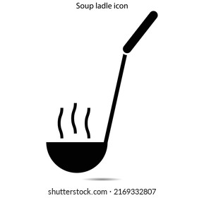 Soup ladle icon vector illustration graphic on background