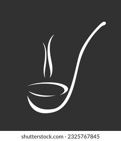 soup ladle icon vector illustration logo