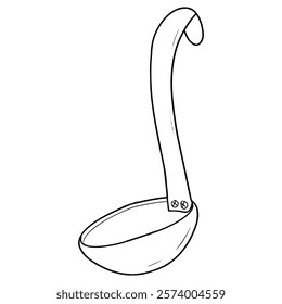 soup ladle illustration hand drawn outline vector