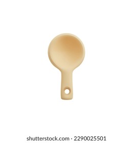 Soup ladle or kitchen spoon 3D realistic vector illustration isolated on white background. 3D design element or icon for kitchen utensils and cooking topics.