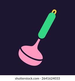 Soup ladle. Kitchenware icon. Color vector kitchen utensil and tool. Cutlery illustration