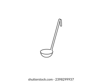 Soup ladle line icon. linear style sign for mobile concept and web design. Ladle outline vector icon. Symbol, logo illustration.  Flat design style. vector illustration isolated on white background.