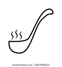 Soup ladle outline icon vector sign