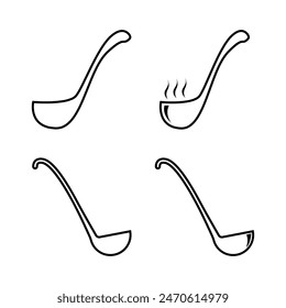 Soup ladle outline icon vector sign