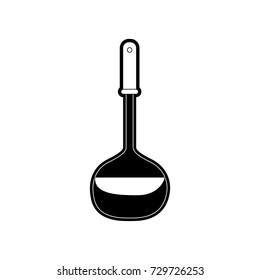 soup ladle utensil black silhouette vector illustration