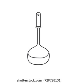 soup ladle utensil monochrome silhouette vector illustration