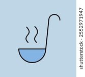 Soup ladle vector icon. Kitchen appliance. Graph symbol for cooking web site design, logo, app, UI