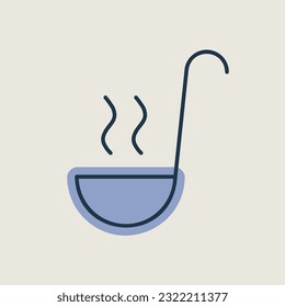 Soup ladle vector icon. Kitchen appliance. Graph symbol for cooking web site design, logo, app, UI