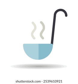 Soup ladle vector icon. Kitchen appliance. Graph symbol for cooking web site design, logo, app, UI