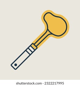 Soup ladle vector isolated icon. Kitchen appliances. Graph symbol for cooking web site design, logo, app, UI