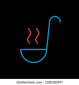 Soup ladle vector isolated on the black icon. Kitchen appliance. Graph symbol for cooking web site design, logo, app, UI