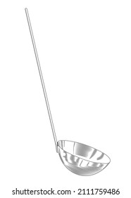 Soup ladle vector sketch. Kitchenware.