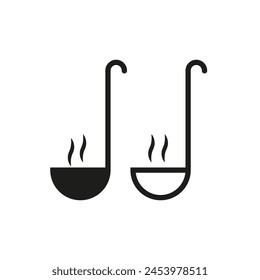 Soup ladles icon. Hot meal sign. Cooking utensils. Vector illustration. EPS 10.