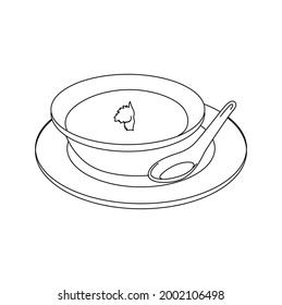 Soup Line Drawing Clip Art