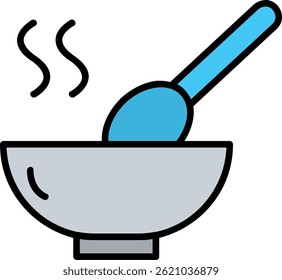 Soup Line Filled Vector Icon Design