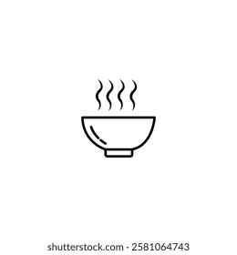 Soup line icon with editable stroke. Outline hot meal symbol. Vector illustration isolated on a white