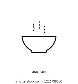 Soup line icon. hot soup bowl sign. Trendy Flat style for graphic design, Web site, UI. EPS10. - Vector illustration