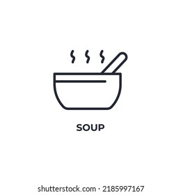 soup line icon. linear style sign for mobile concept and web design. Outline vector icon. Symbol, logo illustration. Vector graphics
