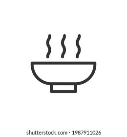 Soup line icon in trendy style. Stroke vector pictogram isolated on a white background. Soup premium outline icons.