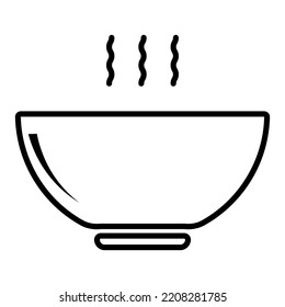 Icono de la línea de sopa. Ilustración del vector aislada en fondo blanco
