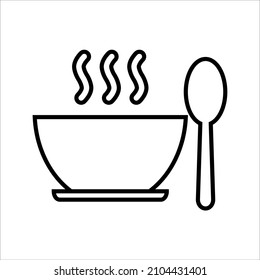Soup line icon, vector logo isolated on white background