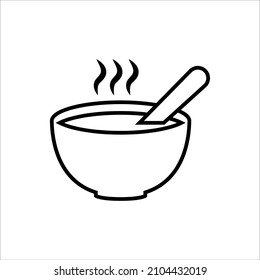 Soup line icon, vector logo isolated on white background