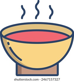 Soup linear color vector illustration