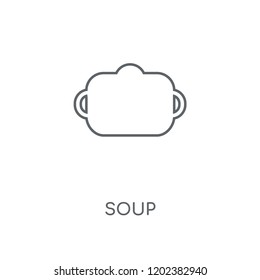 Soup linear icon. Soup concept stroke symbol design. Thin graphic elements vector illustration, outline pattern on a white background, eps 10.