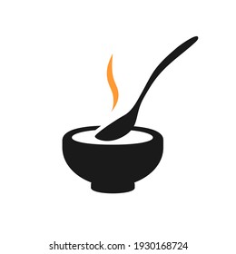 Soup Logo Bowl Spoon And Hot Food Symbol