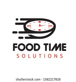 soup logo template with time for delivery or fast preparation theme.