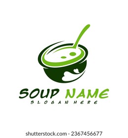 Soup with Love logo design concept. Food Cooking logo vector. Kitchen logo with pot full of vegetables.