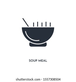 soup meal icon. simple element illustration. isolated trendy filled soup meal icon on white background. can be used for web, mobile, ui.