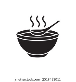 soup meal icon symbol black vector design illustration