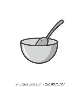 soup meal icon symbol outline vector design illustration