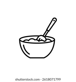 soup meal icon symbol outline vector design illustration