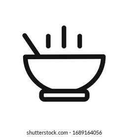 Soup meal vector icon, hot food symbol.