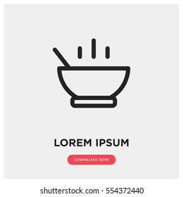 Soup meal vector icon, hot food symbol. Modern, simple flat vector illustration for web site or mobile app