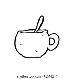 dibujos animados de sopa y cuchara