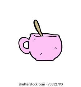 soup mug and spoon cartoon