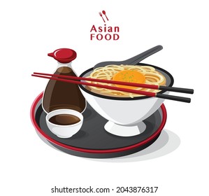soup with noodles, Japanese ramen noodle	