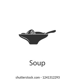 Soup on a plate icon. Element of drink and food icon for mobile concept and web apps. Detailed Soup on a plate icon can be used for web and mobile